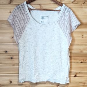 American Eagle Lace Short Sleeve Sweatshirt XL